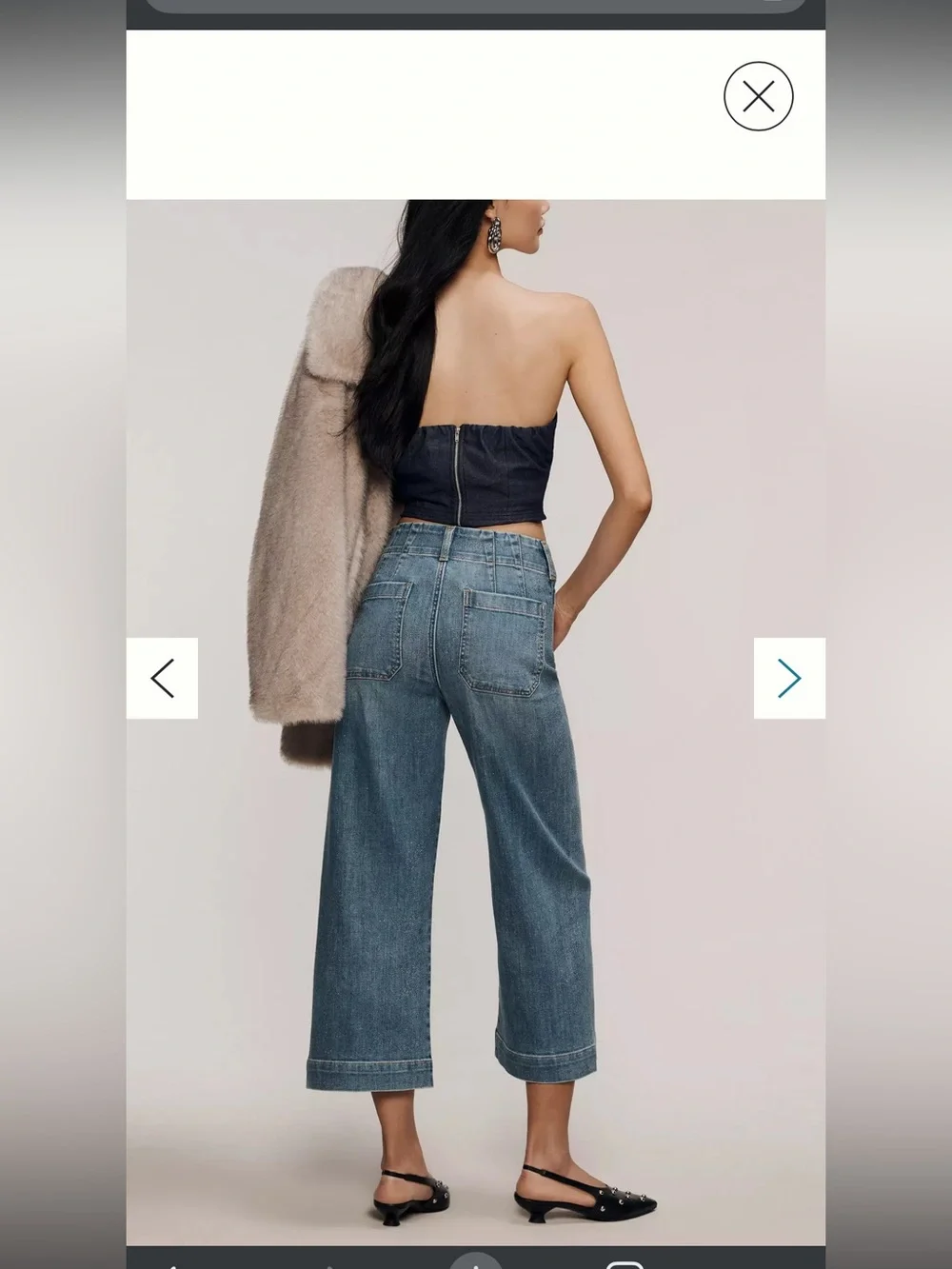 Anthropologie Maeve The Colette Crop High-Rise Wide-Leg Jeans
